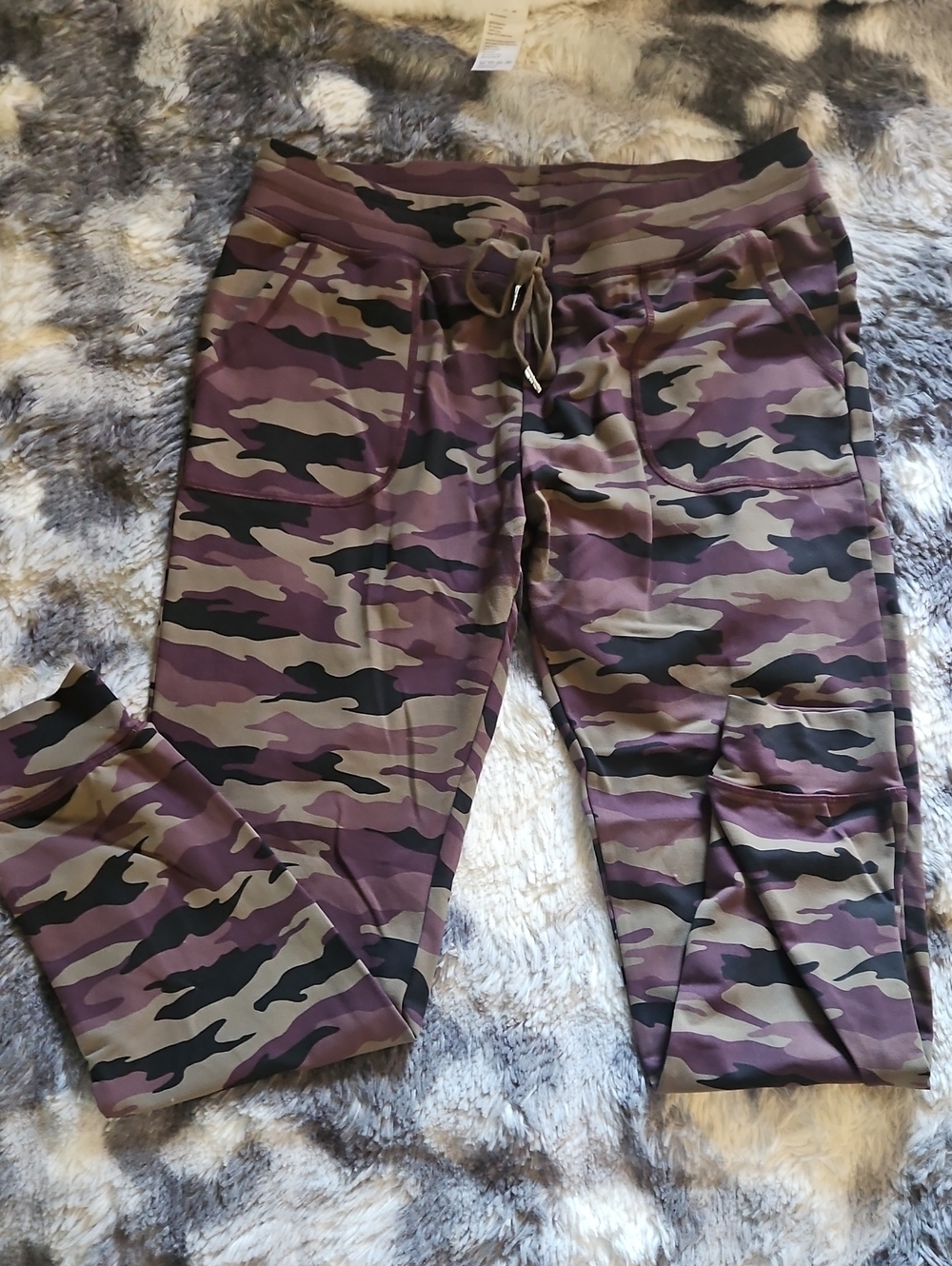ZYIA Girls Purple and Black Camo Jogger Sweatpants